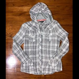 Hurley Women’s Hooded Button Down Shirt